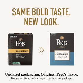Peet's Café Domingo pod in a home coffee brewer setup