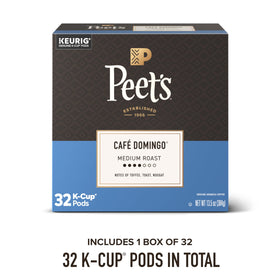Peet's Café Domingo pods closeup showing ground coffee freshness