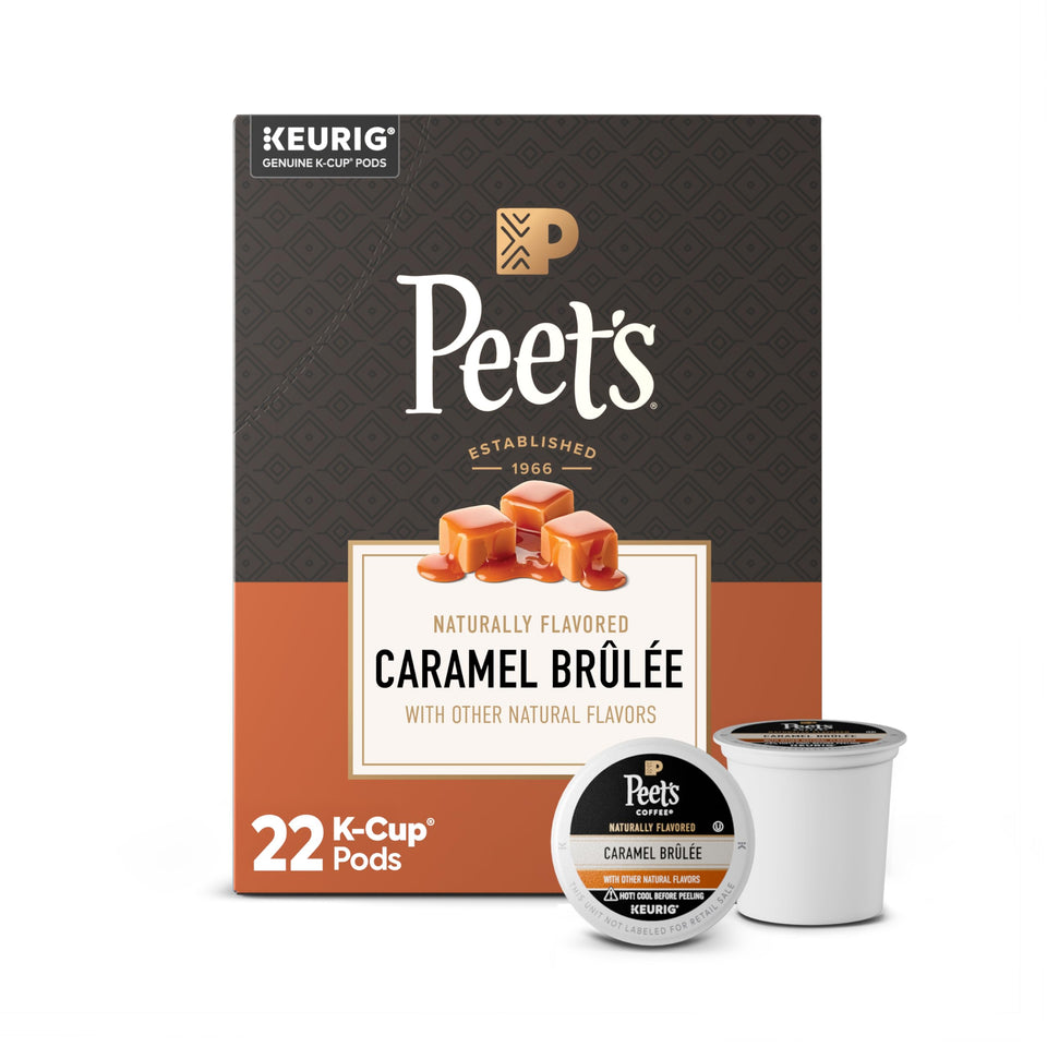 Peet's Caramel Brûlée K-Cup Pods deliver a rich single-serve cup.