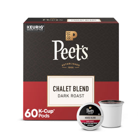 Peet's Chalet Blend K-Cup box, quick daily brew.