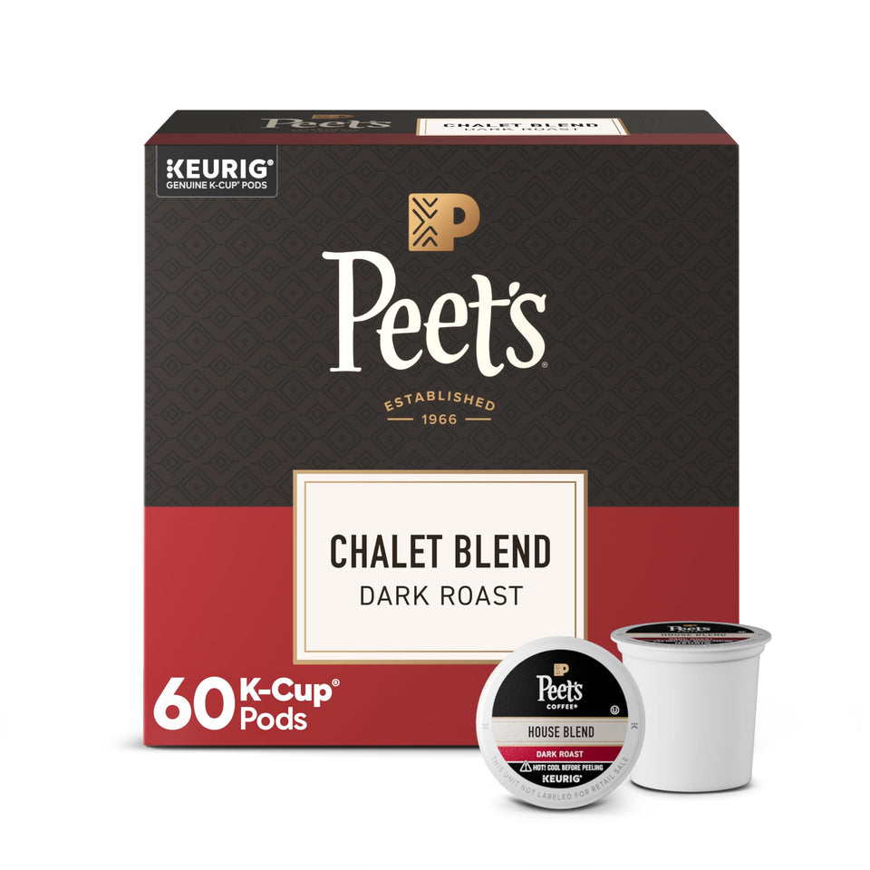 Peet's Chalet Blend K-Cup box, quick daily brew.