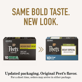 Peet's Decaf Especial with a Keurig brewer emphasizes simple, consistent cup quality.