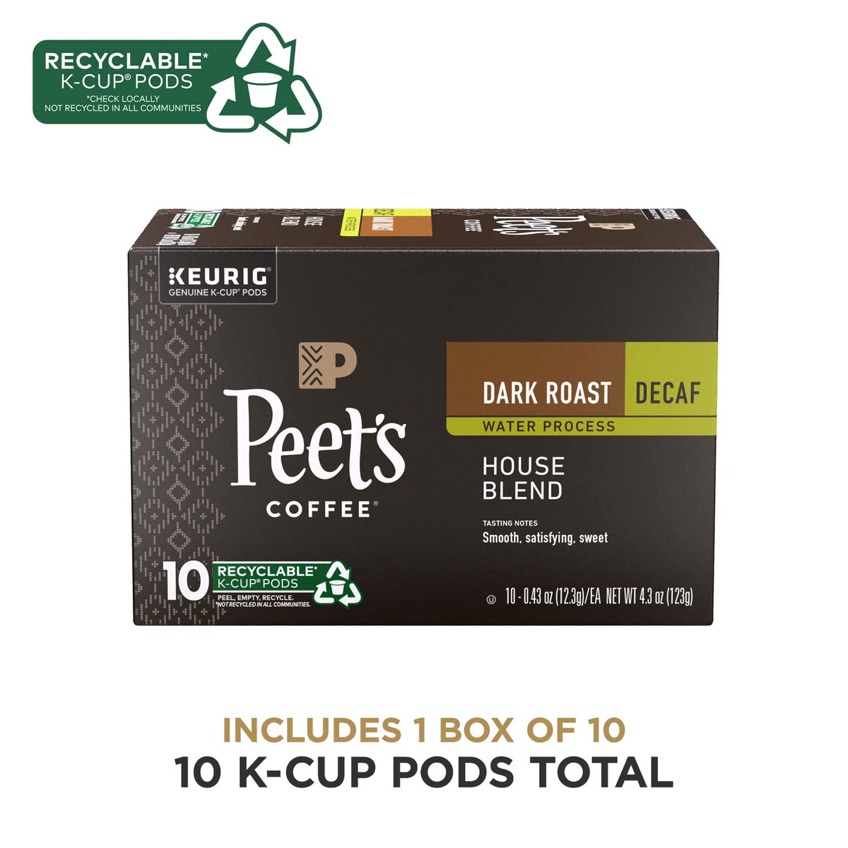 Aromas of Peet's Decaf House Blend captured in a rich close-up aroma shot.