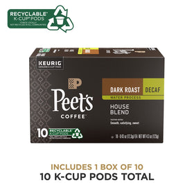 Aromas of Peet's Decaf House Blend captured in a rich close-up aroma shot.