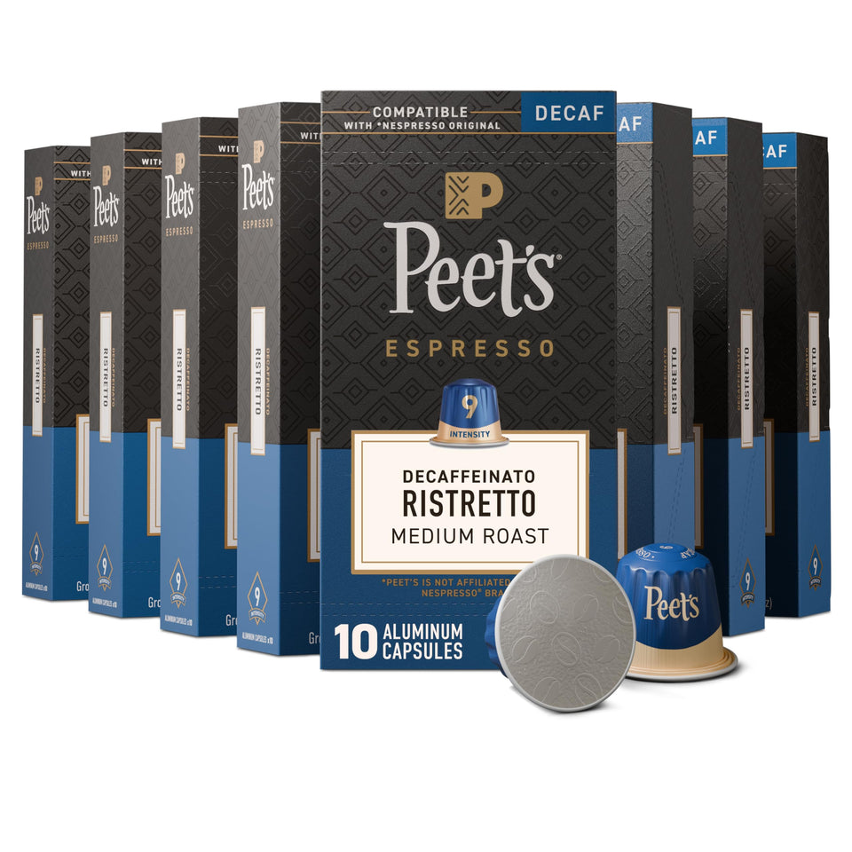 Peet's Decaffeinato Ristretto box set for convenient home espresso sessions