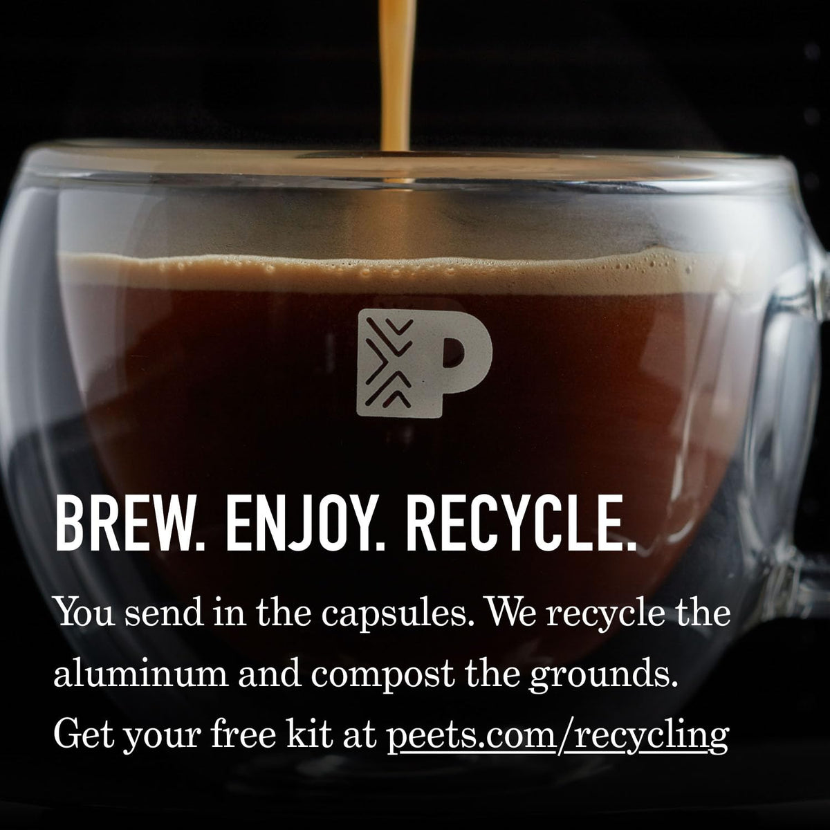 Peet's Nerissimo capsules close-up showing deep dark roast depth.