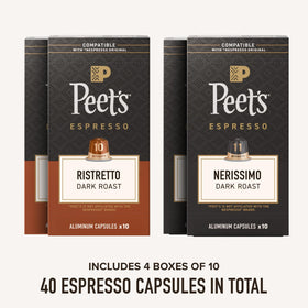 Peet's Nerissimo capsules in a pack for bittersweet, full-bodied espresso