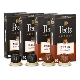 Peet's Coffee Ristretto capsules in a pack for at-home barista-style espresso