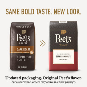 Peet's Espresso Forte espresso crema shot with stout body and crema.