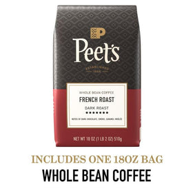 Peet's Coffee French Roast aroma steam highlighting smoky, full-bodied flavor.