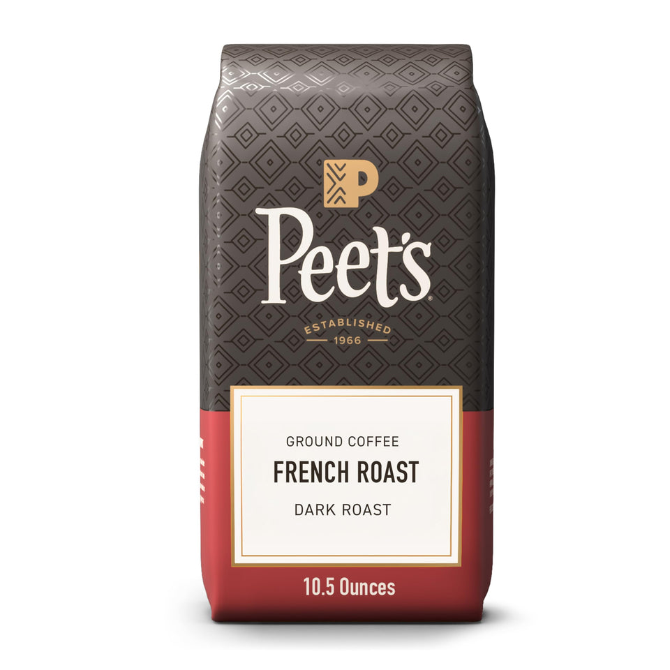 Peet's Coffee French Roast bag with bold aroma and rich flavor.