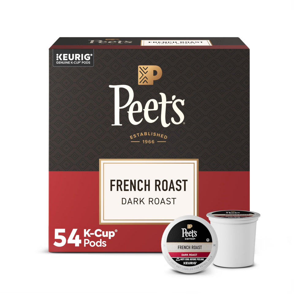 Peet's Coffee French Roast K-Cup box for Keurig brews bold mornings