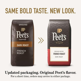 Peet's Coffee French Roast steam pouring, inviting aroma signals bold flavor.