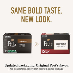 Packaging display showing six boxes of Peet's coffee for easy selection.