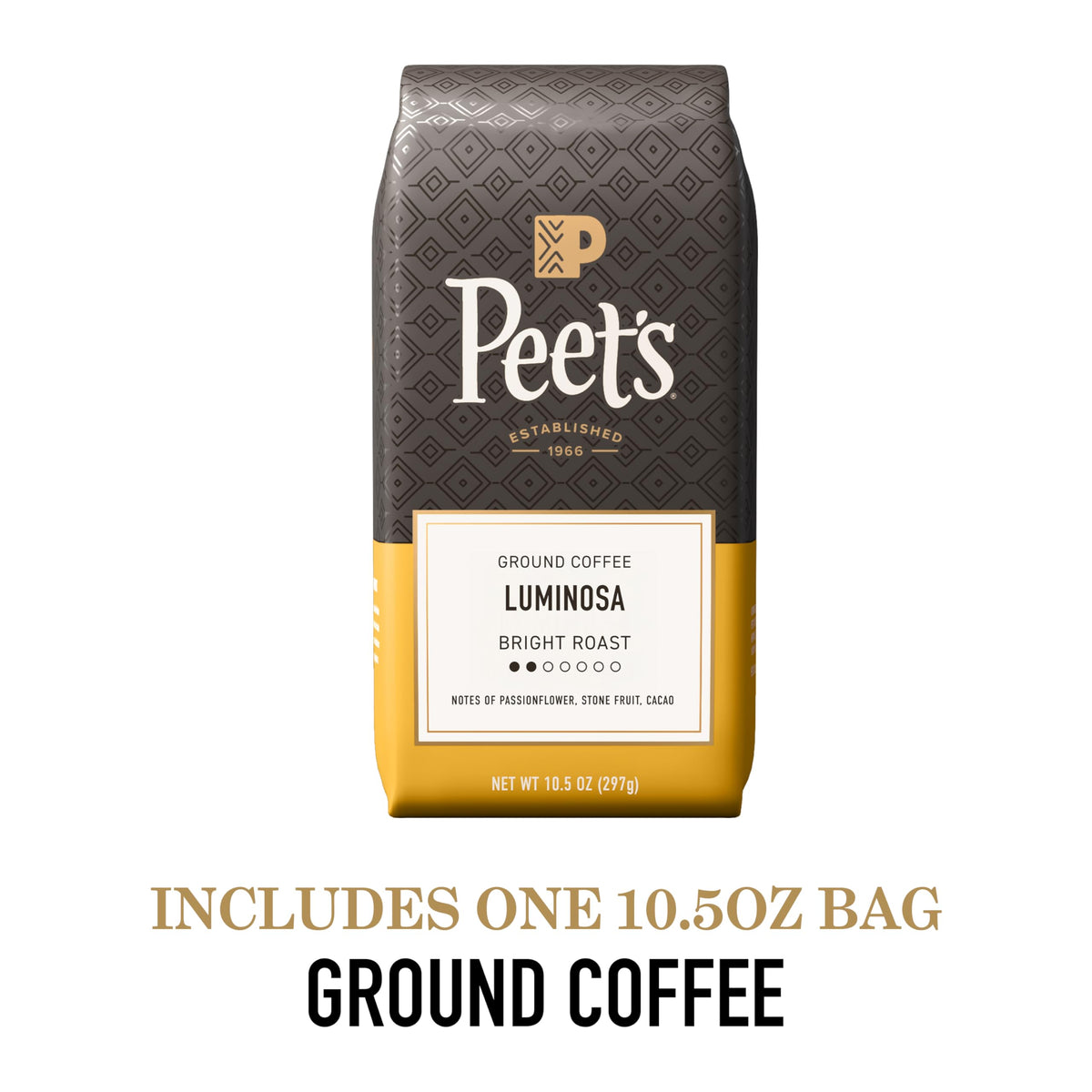 Peet's Luminosa roast date on the bag ensures freshness.