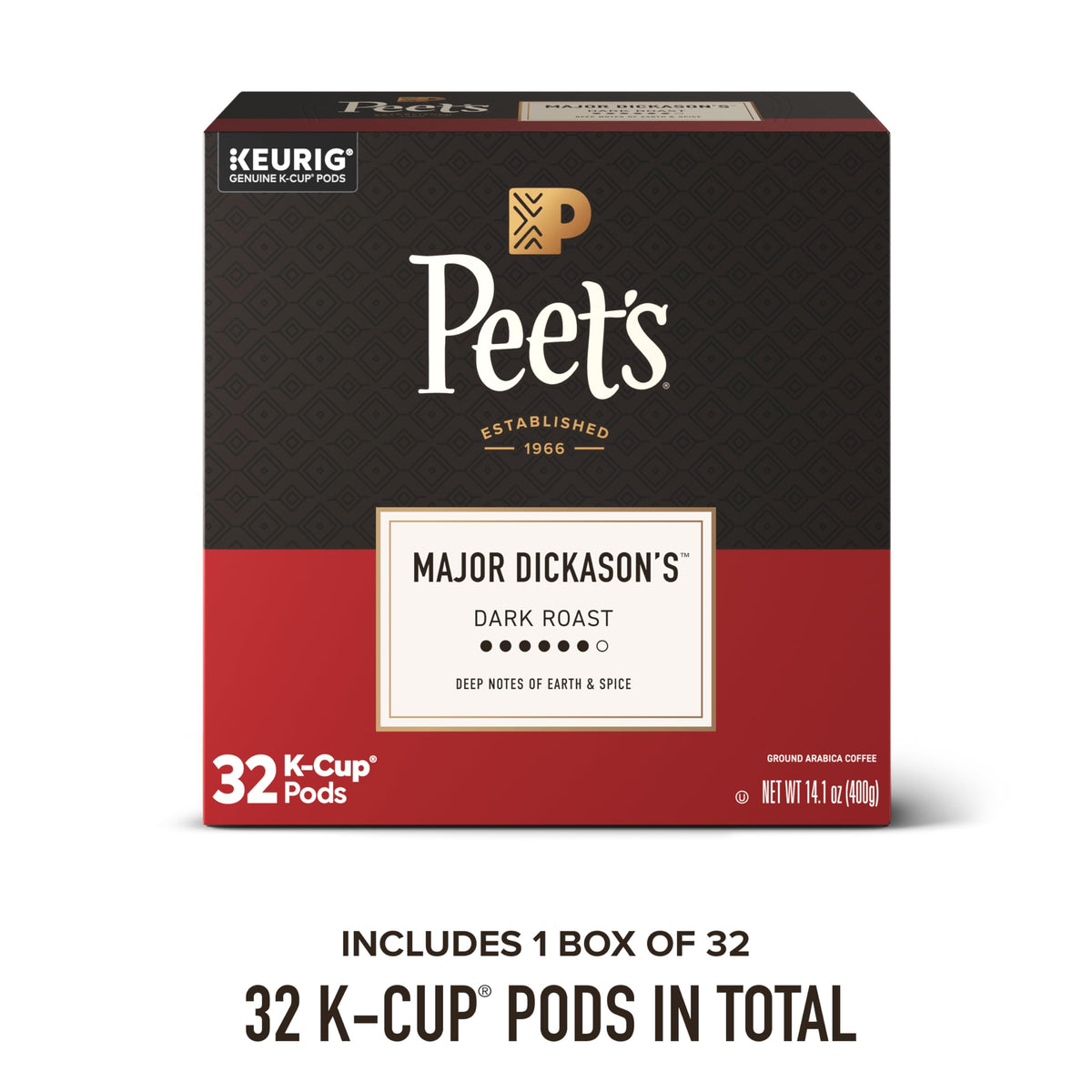 Dark roast K-Cup pods deliver rich, full-bodied aroma for Keurig brews