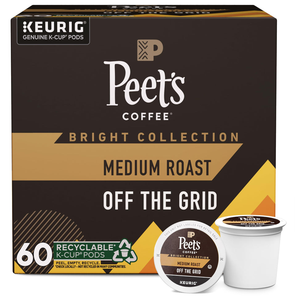 Peet's Off The Grid box front showing six-box pack for easy daily brews.