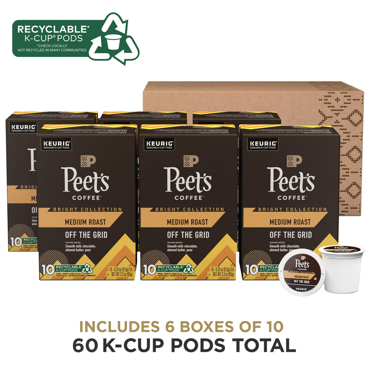 Peet's Off The Grid box side with product details and roast notes.