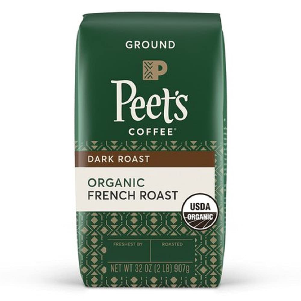 Peet's Organic Ground French Roast 32 oz bag for bold mornings