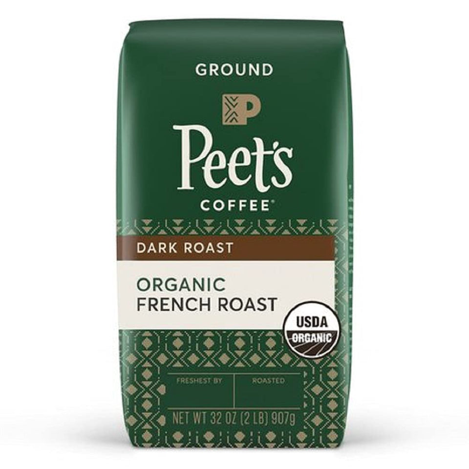 Peet's Organic Ground French Roast 32 oz bag for bold mornings