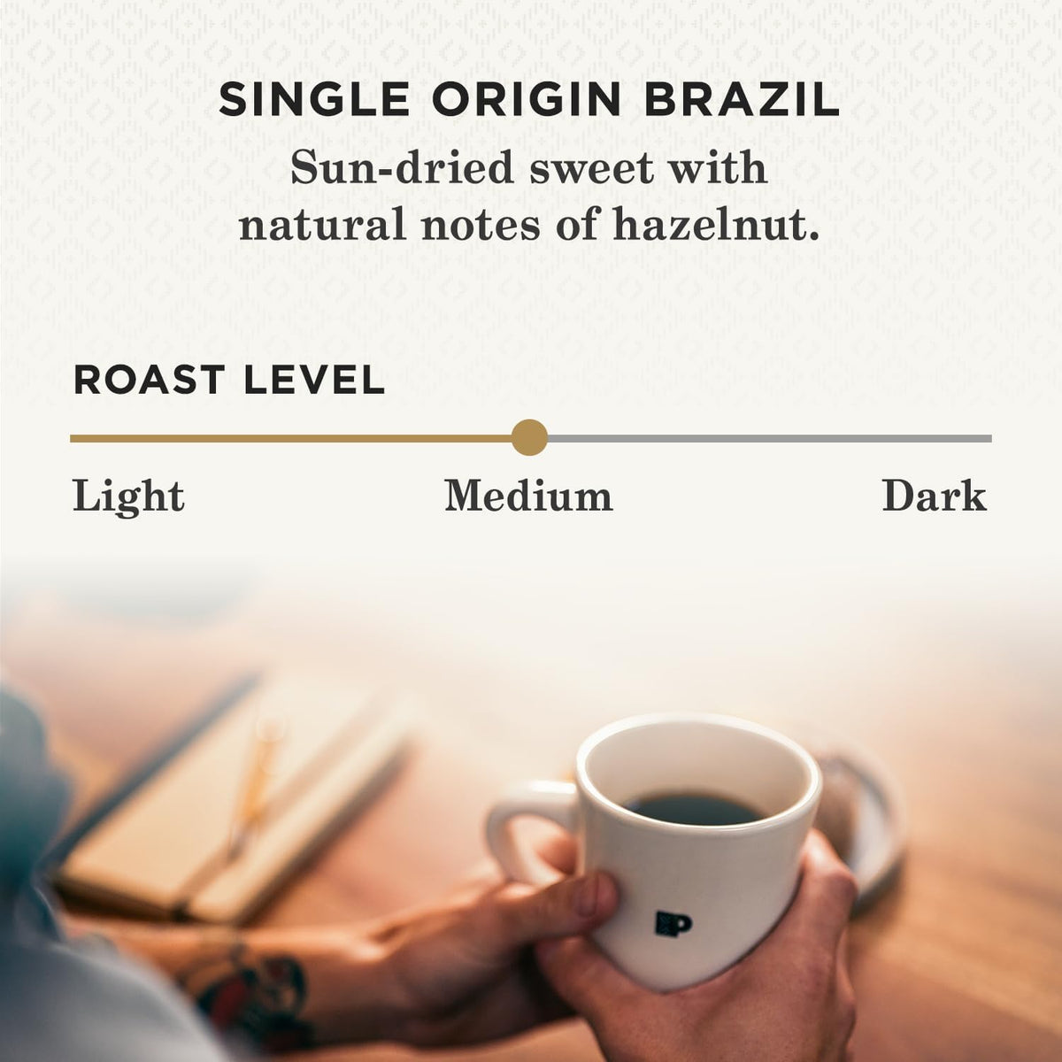 Sun-dried natural-method Peet's beans for sweeter cup profile