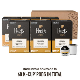 Peet's Luminosa K-Cup pods close-up showcases premium 100% Arabica flavor
