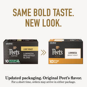 Keurig-compatible Peet's Luminosa pods enable easy single-serve brewing