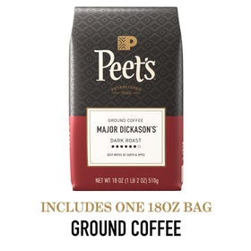Peet's Major Dickason bag back label showing origin notes