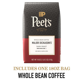 Peet's Major Dickason's Blend coffee beans with rich dark roast aroma