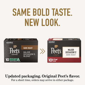 Close-up of K-Cup pods showing premium Arabica beans in Peet's lineup