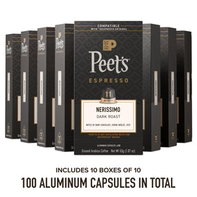 Nerissimo capsules close up, sealed to preserve aroma and freshness