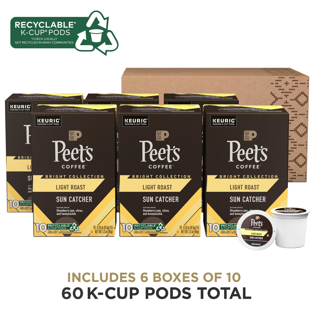 Peet's Sun Catcher notes of strawberry jam and citrus brighten morning coffee.