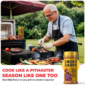 Pelto Dad BBQ Gift Set Smoky Rub bottle delivering pit flavor.
