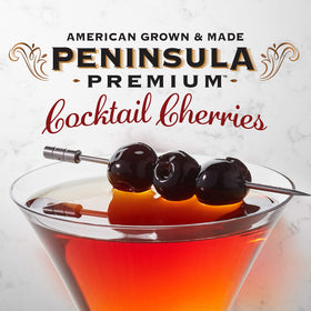 Old Fashioned and Manhattan ideas highlighted by Peninsula Premium cherries.