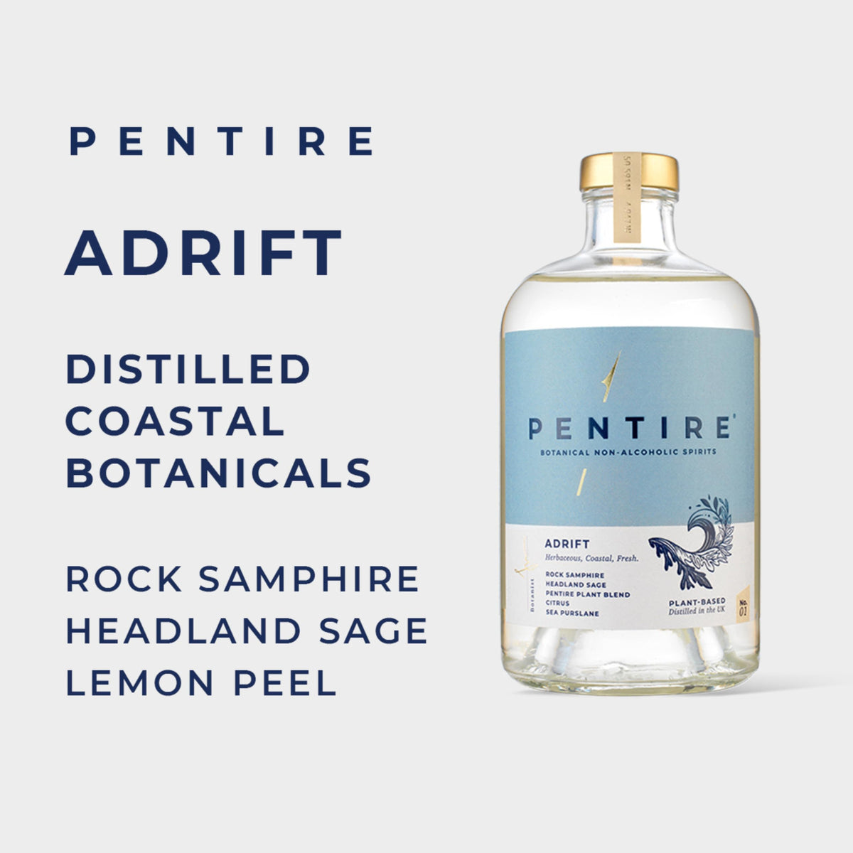 Pentire Adrift being poured over ice with tonic for a crisp mocktail