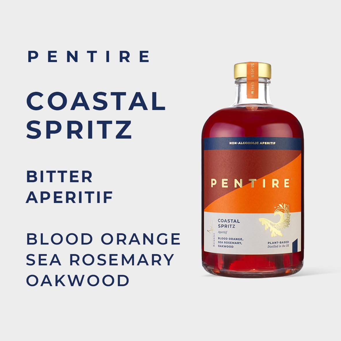 Pentire Coastal Spritz pour-over-ice into glass for an easy mocktail.