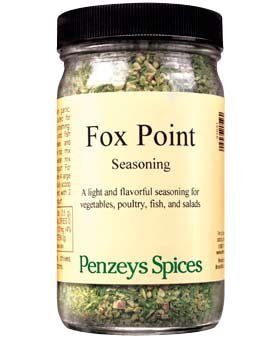 Penzeys Fox Point seasoning jar showing shallot and chive blend for versatile cooking
