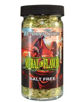 Penzeys Mural of Flavor jar—versatile salt-free seasoning for proteins, soups, and vegetables.