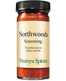 Penzeys Northwoods seasoning jar ready to season chicken or fish.