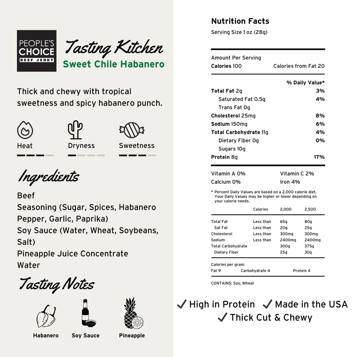 People's Choice Beef Jerky provides 9g protein per serving for quick energy.