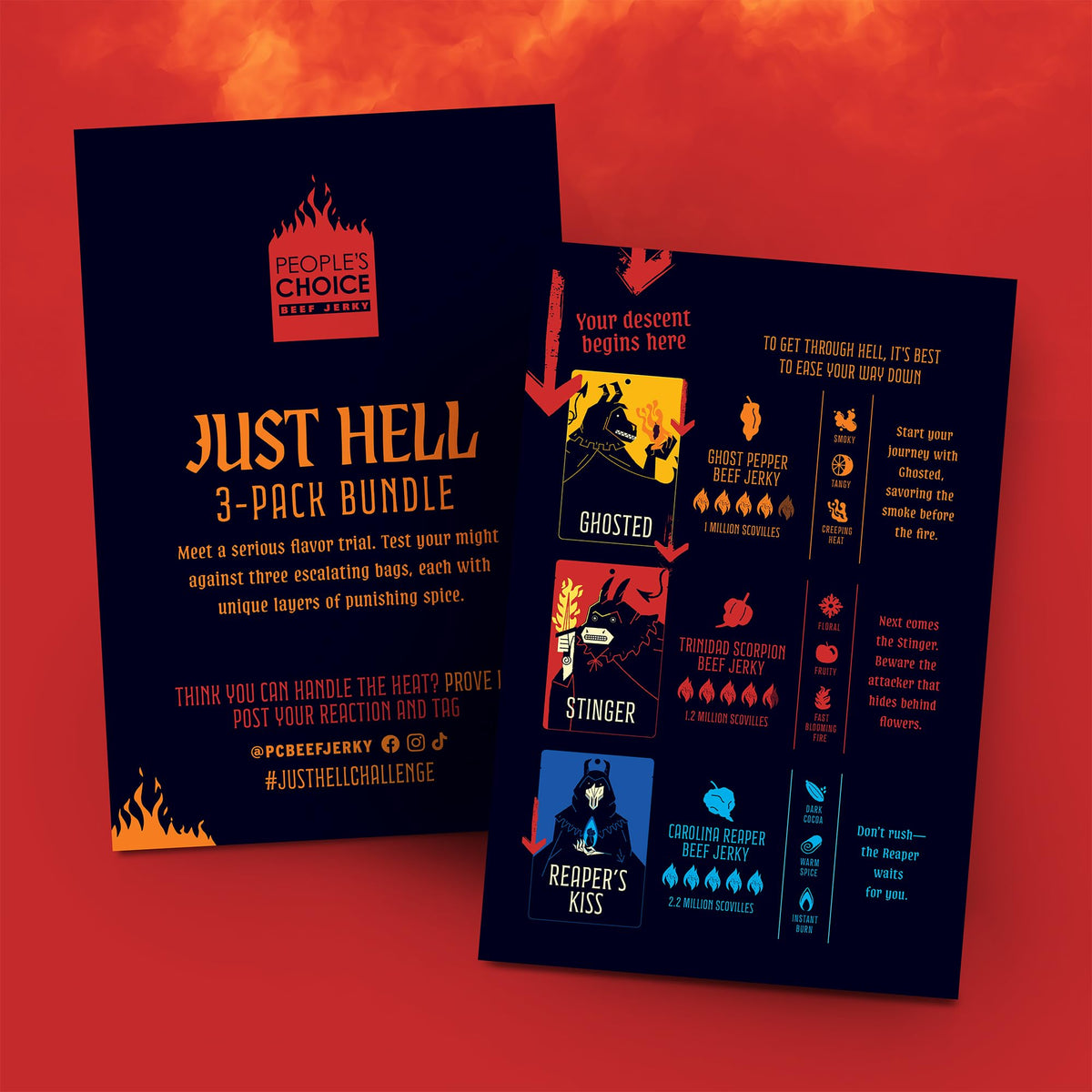 Gift-ready Just Hell Spicy 3-pack box showing premium packaging.