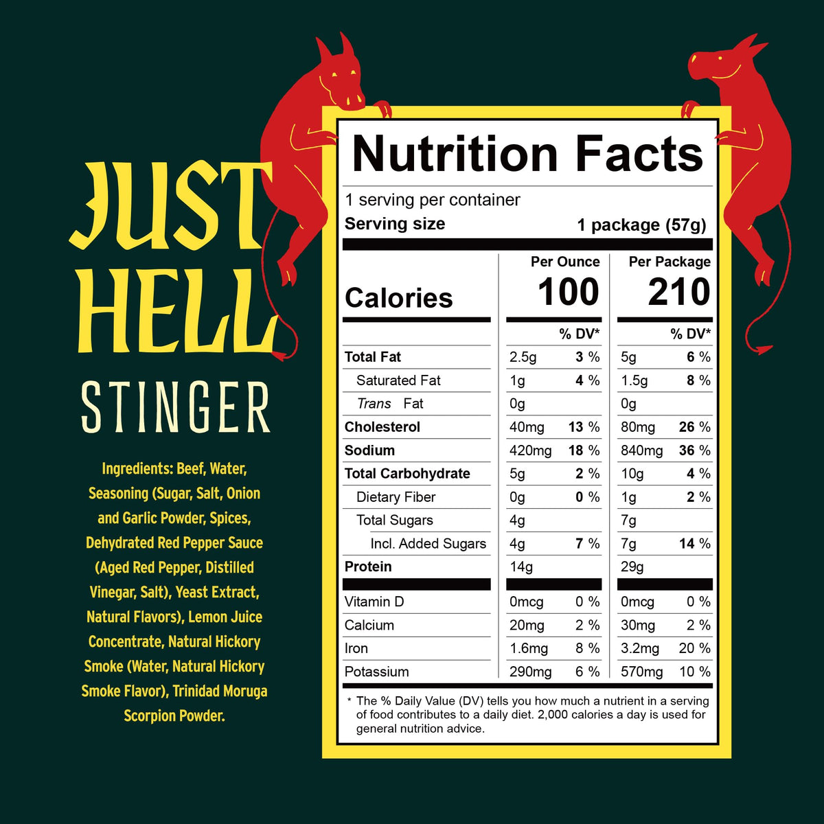 Aromas and chewy texture captured in a Just Hell Spicy pack shot.