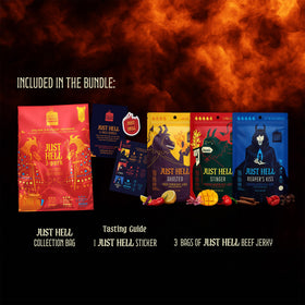 People's Choice Beef Jerky Just Hell Spicy Scorpion pack with fruity heat.