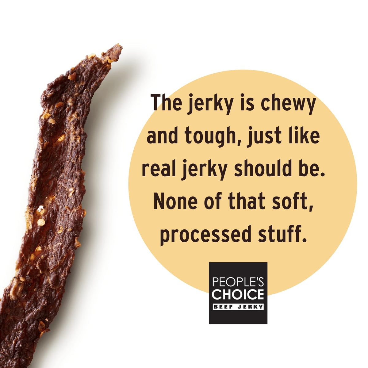 People's Choice Beef Jerky zero-carb 15g protein label for quick snacks