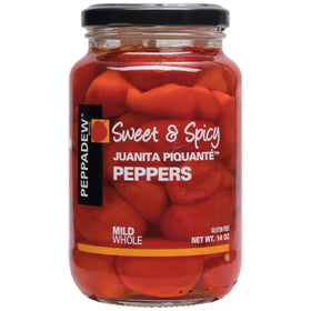 Peppadew Mild 6-pack label, quick reference for recipe ideas.