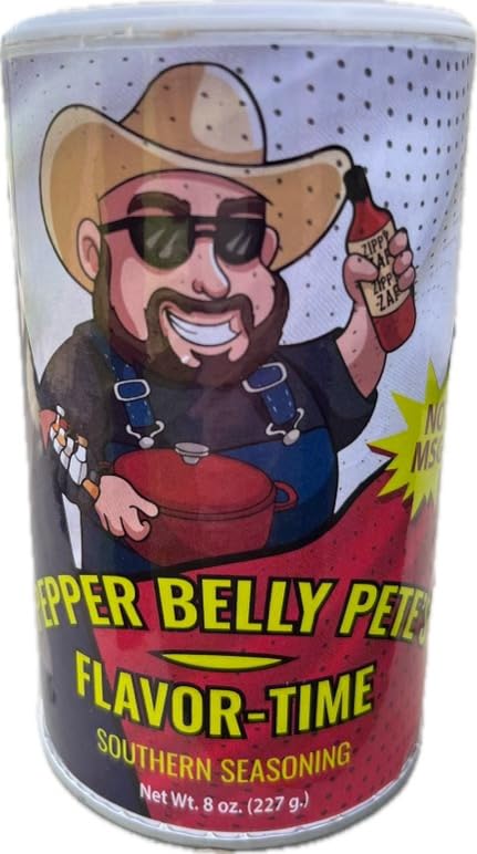 Pepper Belly Pete’s Flavor-Time shaker enables versatile meats and veggies.