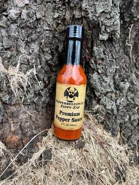 Pepper Belly Pete's Zippy-Zap label closeup shows gluten-free keto-friendly option