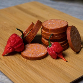 Pepper Joe's label and packaging highlight small-batch smokehouse quality.