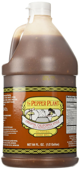 The Pepper Plant California Style hot sauce bottle pour enhances any dish with zest.