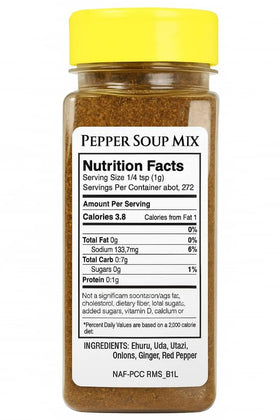 Pepper Soup Seasoning jar with spoon for quick flavoring.